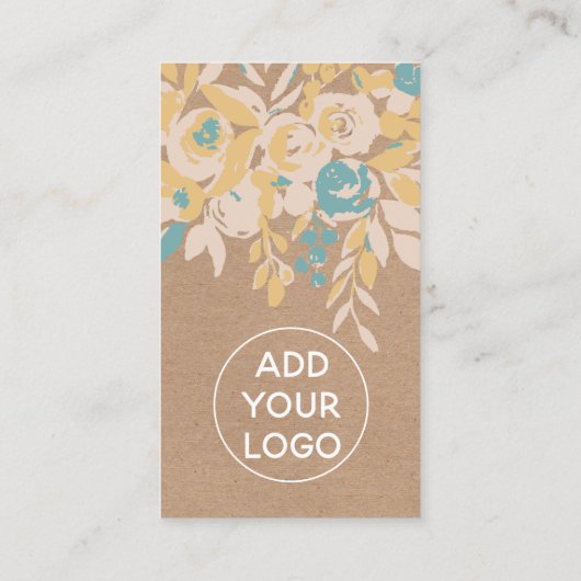 Abstracte, blote, bruine kraft hallo script visitekaartje (Achterkant)