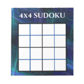 Abstracte Blue 4x4 Sudoku-Sjabloon Notitieblok (Voorkant)