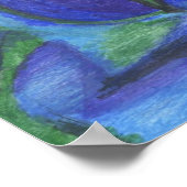 ABSTRACTE BLUE-afdruk Poster (Hoek)