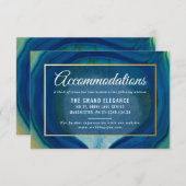 Abstracte Blue Agate Pattern Huwelijksaccommodatie Informatiekaartje (Voorkant / Achterkant)