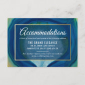 Abstracte Blue Agate Pattern Huwelijksaccommodatie Informatiekaartje (Voorkant)