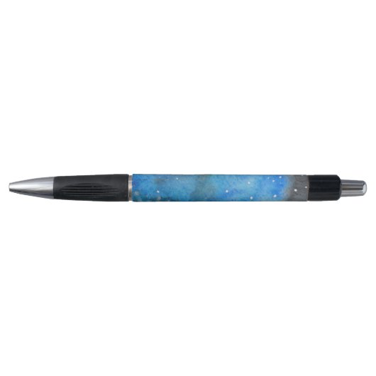 Abstracte Blue Black Waterverf Fine Art Pen (Voorkant)