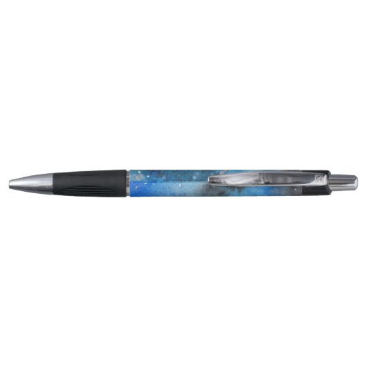 Abstracte Blue Black Waterverf Fine Art Pen (Achterkant)