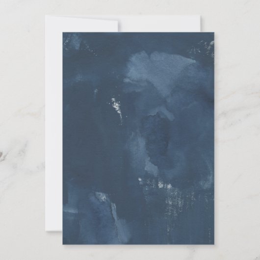 Abstracte Blue Blush Gold Waterverf Luxe Save The Date (Achterkant)