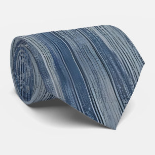 Abstracte Blue Denim Stripe Stropdas