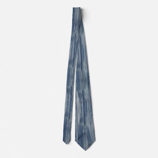 Abstracte Blue Denim Stripe Stropdas (Achterkant)