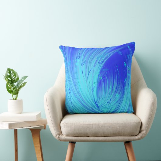 Abstracte Blue Enchanted Garden Kussen (Stoel)