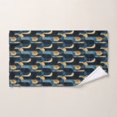 Abstracte Blue Gold Navy Bad Handdoek (Handdoek)