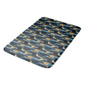 Abstracte Blue Gold Navy Badmat (Gekanteld)