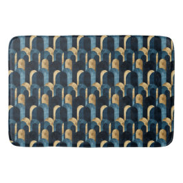 Abstracte Blue Gold Navy Badmat