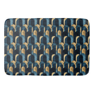 Abstracte Blue Gold Navy Badmat