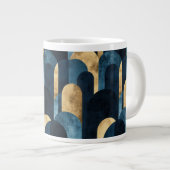 Abstracte Blue Gold Navy Grote Koffiekop (Voorkant rechts)