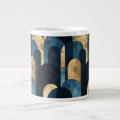 Abstracte Blue Gold Navy Grote Koffiekop (Voorkant)