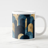 Abstracte Blue Gold Navy Grote Koffiekop (Rechts)