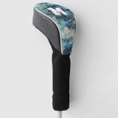 Abstracte Blue Gold Sky Wolken Golfheadcover (Schuin)