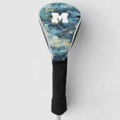 Abstracte Blue Gold Sky Wolken Golfheadcover (Voorkant)