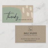 ABSTRACTE BLUE GREEN KRAFT SCANDI DANK U LOGO VISITEKAARTJE (Voorkant / Achterkant)