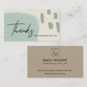 ABSTRACTE BLUE GREEN KRAFT SCANDI DANK U LOGO VISITEKAARTJE (Voorkant / Achterkant)