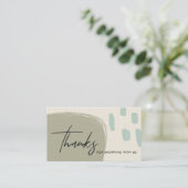 ABSTRACTE BLUE GREEN KRAFT SCANDI DANK U LOGO VISITEKAARTJE (Staand voorkant)