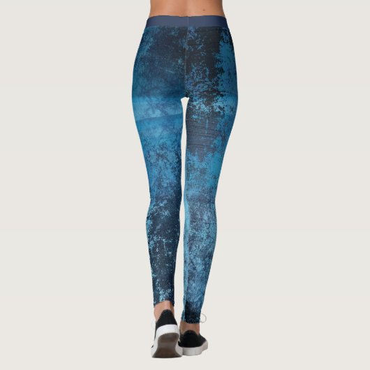 Abstracte Blue Grunge Leggings (Achterkant)