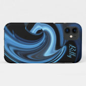 Abstracte Blue Heart iPhone 5 hoesje *Personalize* (Achterkant (horizontaal))