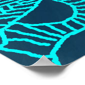 Abstracte Blue Henna Style Poster (Hoek)