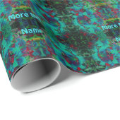 Abstracte Blue Lily Flowers regendruppels geperson Cadeaupapier (Rol Hoek)