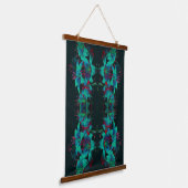 Abstracte Blue Lily Flowers regendruppels Hangend Wandkleed (Gebogen)