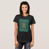 Abstracte Blue Lily Flowers regendruppels T-shirt (Voorkant volledig)