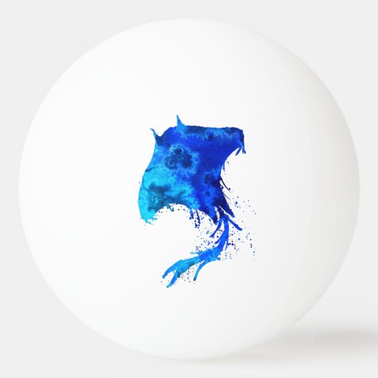 Abstracte Blue Manta Ray Pingpongbal (Voorkant)