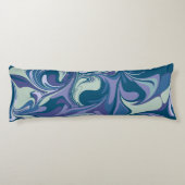 Abstracte Blue Marble Swirl Stijlvol Uniek Kleurri Lichaamskussen (Achterkant)