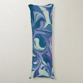 Abstracte Blue Marble Swirl Stijlvol Uniek Kleurri Lichaamskussen (Voorkant Verticaal)