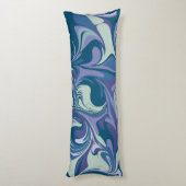 Abstracte Blue Marble Swirl Stijlvol Uniek Kleurri Lichaamskussen (Achterkant (Verticaal))