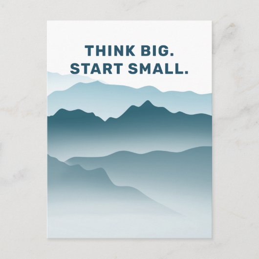 Abstracte Blue Mountains Landschap Inspirerende Qu Briefkaart (Voorkant)