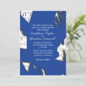 Abstracte Blue Music Wedding Theme Invitation Kaart (Staand voorkant)