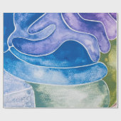 Abstracte Blue Ombre-Waterverf Cadeaupapier (Vlak)