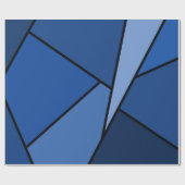 Abstracte Blue Polygons geschenkverpakking Cadeaupapier (Vlak)