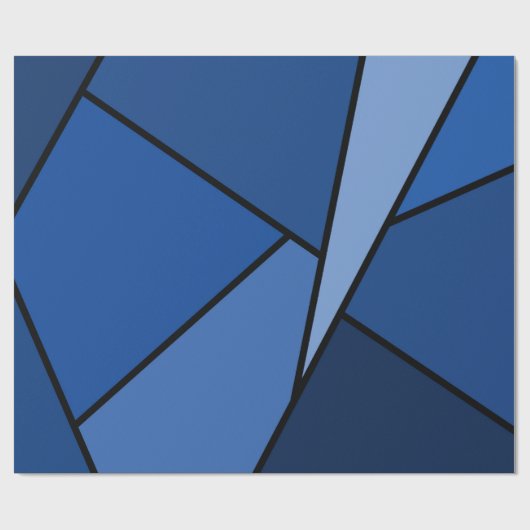 Abstracte Blue Polygons geschenkverpakking Cadeaupapier (Vlak)