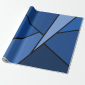 Abstracte Blue Polygons geschenkverpakking Cadeaupapier (Uitgerold)