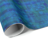 Abstracte Blue Retro Mid Century Vibe Verjaardagsc Cadeaupapier (Rol Hoek)