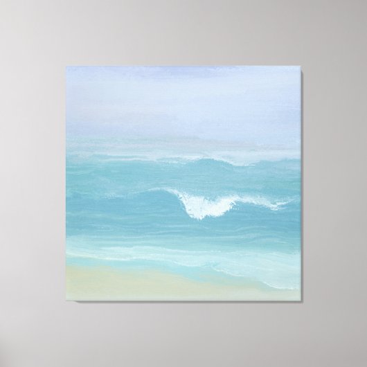 Abstracte Blue Seashore Small Wave Waterverf Canvas Afdruk (Voorkant)