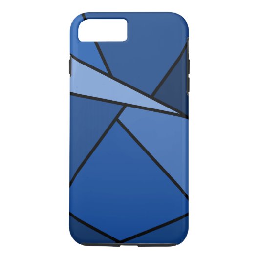 Abstracte Blue Shapes iPhone 8/7 Plus Tough Hoesje (Achterkant)
