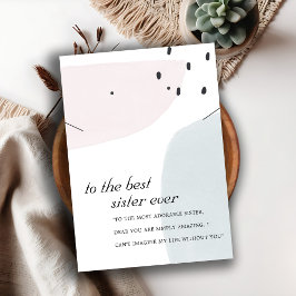 ABSTRACTE BLUE SISTER GIFT KETTING EARRING KAART PLAATSKAARTJE