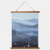 Abstracte Blue Sky Mountains Stars Quote Hangend Wandkleed (Voorkant)