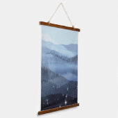 Abstracte Blue Sky Mountains Stars Quote Hangend Wandkleed (Gebogen)