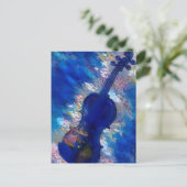 Abstracte Blue Violin AI Digital Art Briefkaart (Staand voorkant)
