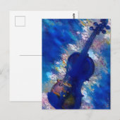 Abstracte Blue Violin AI Digital Art Briefkaart (Voorkant / Achterkant)