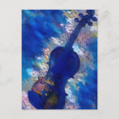 Abstracte Blue Violin AI Digital Art Briefkaart (Voorkant)