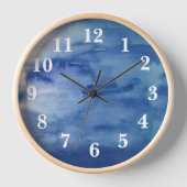 Abstracte Blue Water Beach Decor Grote Klok (Voorkant)