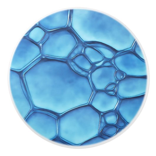Abstracte Blue Water Bubble Water Inspiration Aqua Keramische Knop (Voorkant)